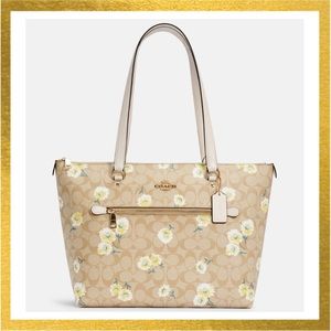 COACH Gallery Tote In Signature Canvas With Daisy Print
